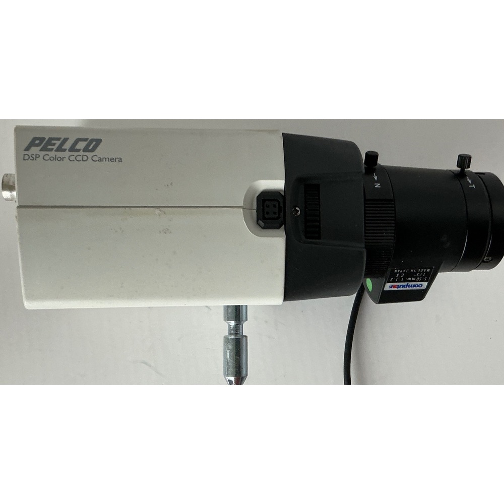 Pelco DSP Color CCD Camera Computar 5-50mm Varifocal Lens CCTV Security AS IS